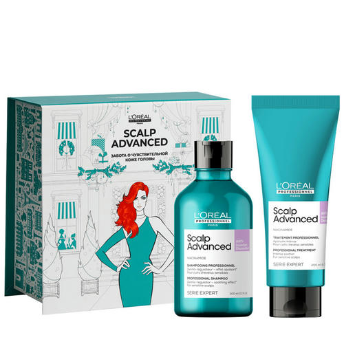 L'Oreal Professionnel, Набор для чувствительной кожи головы (шампунь 300 мл + уход 200 мл) Scalp Advanced — изображение 2