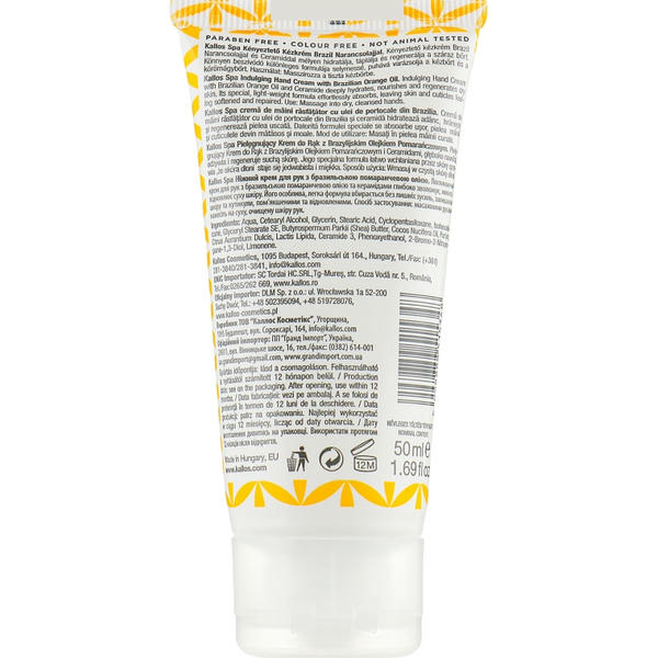 Kallos Cosmetics SPA Indulging Hand Cream With Brazilian Orange Oil, Крем для рук — изображение 2