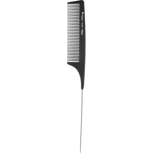 Hairway Carbon Advanced, Расческа карбоновая с хвостиком металлическим, 220 мм