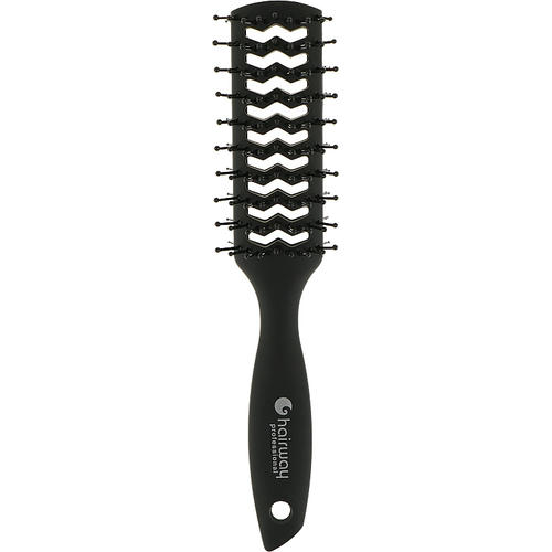 Hairway, Щетка для волос, туннельная, двусторонняя на карбоновой основе