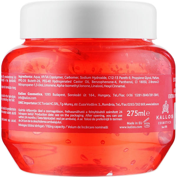 Kallos Cosmetics Extra Strong Hold Styling Gel, Гель для волос экстра сильной фиксации — изображение 2