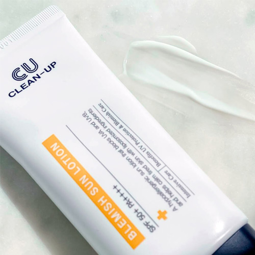 CU SKIN Clean Up Blemish Sun Lotion SPF 50+ PA++++ Лёгкий гипоаллергенный солнцезащитный лосьон, 60 мл. — изображение 2