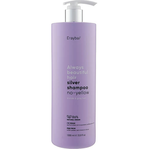 Erayba ABH Silver No-Yellow Shampoo, Шампунь антижелтый для седых и осветленных волос — изображение 3