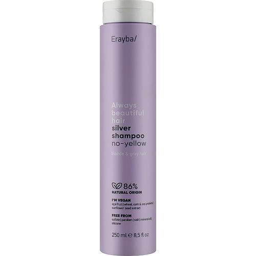 Erayba ABH Silver No-Yellow Shampoo, Шампунь антижелтый для седых и осветленных волос