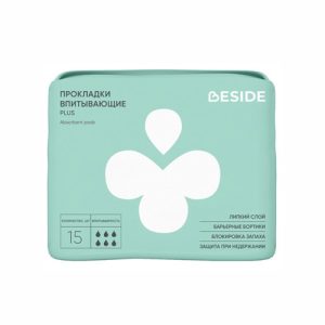BESIDE PLUS, Прокладки урологические, 6 капель, 15 шт.