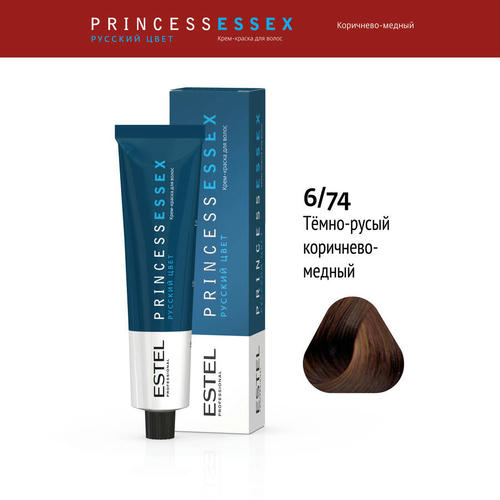 ESTEL PROFESSIONAL, 6/74 краска для волос, темно-русый коричнево-медный (корица) / ESSEX Princess 60 мл — изображение 2