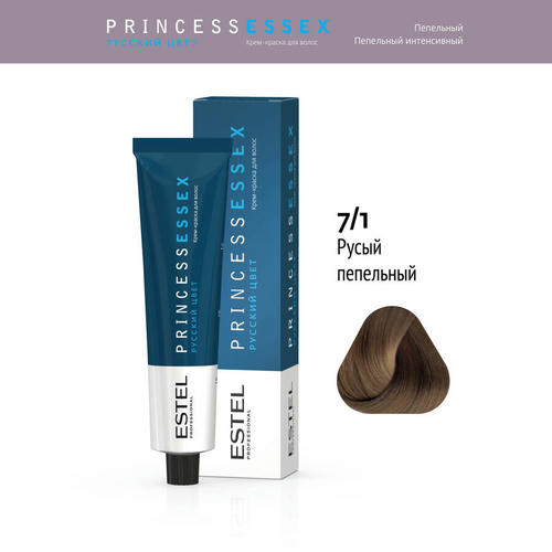 ESTEL PROFESSIONAL, 7/1 краска для волос, средне-русый пепельный (графит) / ESSEX Princess 60 мл — изображение 2