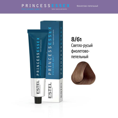 ESTEL PROFESSIONAL, 8/61 краска для волос, светло-русый фиолетово-пепельный / ESSEX Princess 60 мл — изображение 2