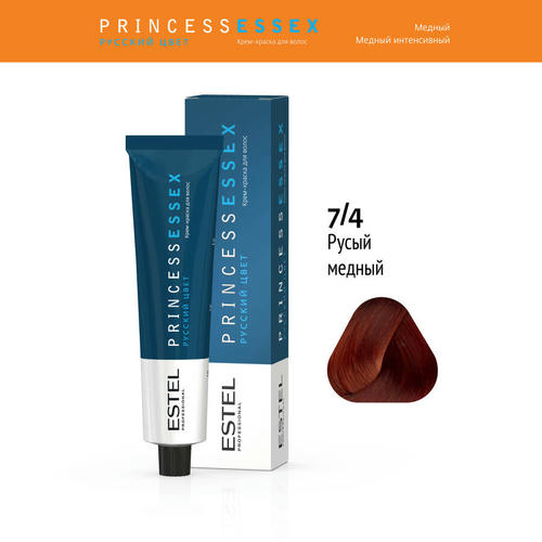 ESTEL PROFESSIONAL, 7/4 краска для волос, средне-русый медный / ESSEX Princess 60 мл — изображение 2