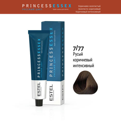 ESTEL PROFESSIONAL, 7/77 краска для волос, русый коричневый интенсивный / ESSEX Princess 60 мл — изображение 2