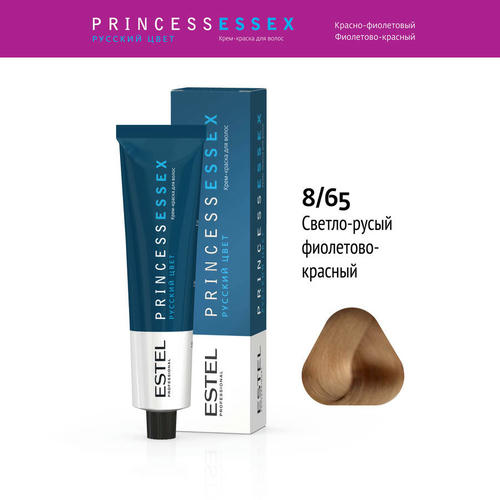 ESTEL PROFESSIONAL, 8/65 краска для волос, светло-русый фиолетово-красный / ESSEX Princess 60 мл — изображение 2