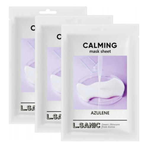 L.Sanic Набор тканевых масок с азуленом - Azulene calming mask sheet, 3шт