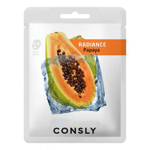 Consly Маска тканевая с экстрактом папайи - Papaya radiance mask pack, 5шт*20мл — изображение 2