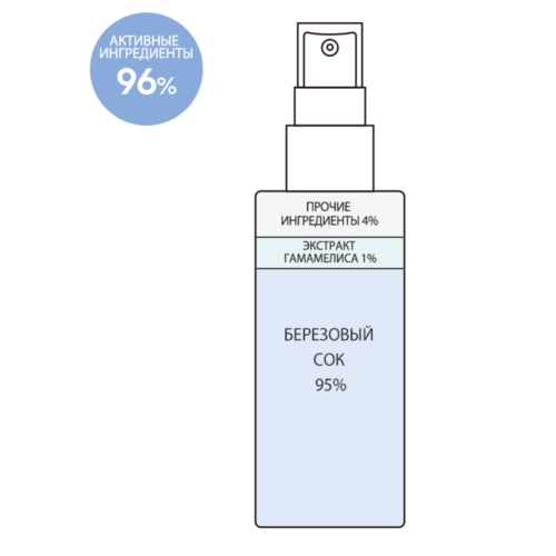 Derma Factory Спрей для закрепления макияжа увлажняющий - White birch 95% moisture fixer, 80мл — изображение 3