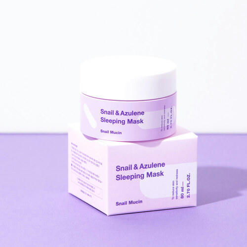 TIAM Маска ночная с муцином улитки и азуленом - Snail & Azulene Sleeping Mask, 80мл — изображение 4