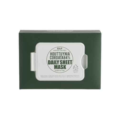 Derma Factory Маски тканевые с экстрактом хауттюйнии - Houttuynia cordata 84% daily sheet mask, 14шт