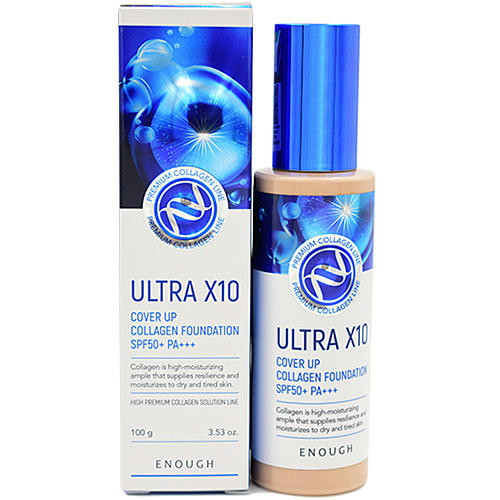 Enough Крем тональный с коллагеном ультра х10 - Ultra x10 cover up collagen foundation #21, 100мл