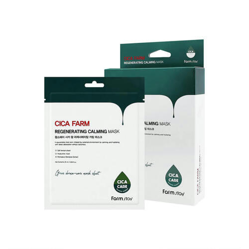 FarmStay Маска тканевая с центеллой восстанавливающая - Cica farm regenerating calming mask, 25мл — изображение 2