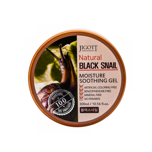 Jigott Гель увлажняющий с экстрактом муцина черной улитки - Black snail moisture soothing gel, 300мл