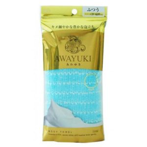 Ohe Массажная мочалка, средней жесткости, объемная голубая, 28*100см – Awayuki, 1шт