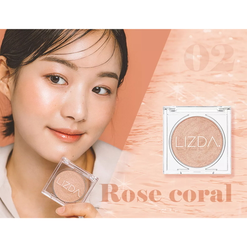 Lizda Хайлайтер глянцевый стойкий тон 02 розовый коралл - glossy fit highlighter rose coral, 4г — изображение 5