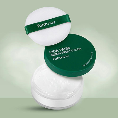 FarmStay Матирующая рассыпчатая пудра с центеллой азиатской - Cica Farm Sebum Free Powder, 5г — изображение 2