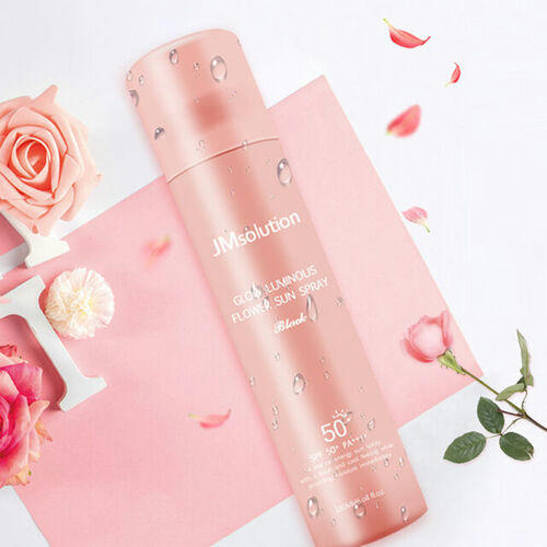 JMsolution Спрей для лица солнцезащитный с розовой водой - Glow luminous flower sun spray, 180мл — изображение 5