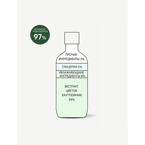 Derma Factory Тонер для лица с экстрактом хауттюйнии - Houttuynia cordata 84% essence toner, 300мл — изображение 2