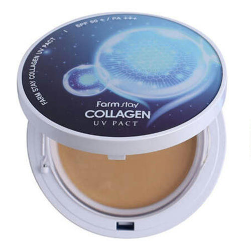 FarmStay Пудра с коллагеном SPF50+/PA+++ со сменным блоком, № 21 - Collagen UV Pact Beige 12,12г — изображение 2