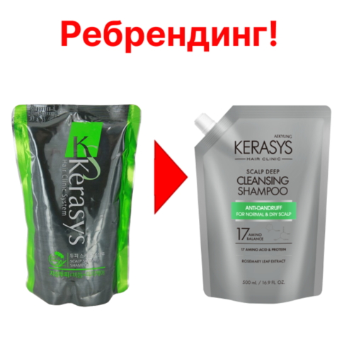 KeraSys Шампунь для лечения кожи головы освежающий з/б - Deep cleansing, 500мл — изображение 2