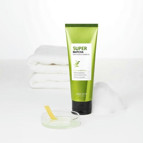 Some By Mi Гель для умывания с чаем матча - Super matcha pore clean cleansing gel, 100мл — изображение 3