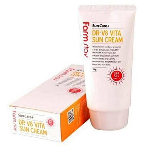FarmStay Крем витаминизированный солнцезащитный - Dr-V8 vita sun cream SPF50/PA+++, 70г