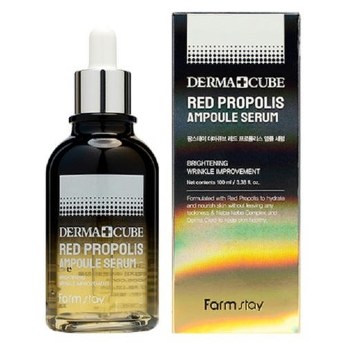 FarmStay Антивозрастная ампула с прополисом - Derma Cube Red Propolis Ampoule Serum, 100мл — изображение 2