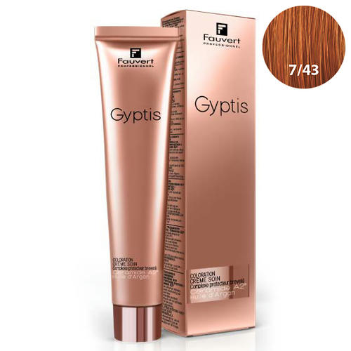 FAUVERT, Перманентный краситель для волос с керамидами А2 Gyptis 7/43, 100 мл