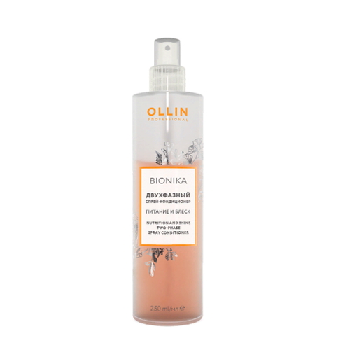 OLLIN, Спрей-кондиционер двухфазный «Питание и блеск» Ollin BioNika, 250 мл