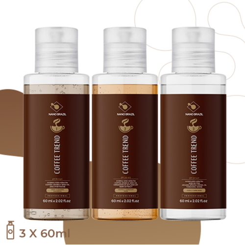 NANO BRAZIL, Набор для волос COFFEE TREND (шаг 1 + шаг 2 + шаг 3), 3х60 мл