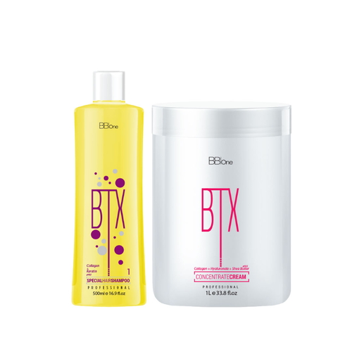BB ONE, Набор ботокс для волос BTX CONCENTRATE Cream (шаг 1 + шаг 2), 500 мл. + 1000 мл