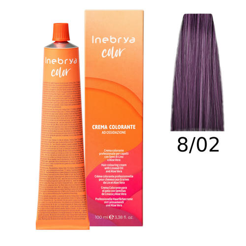 INEBRYA, Крем-краска для волос Color Professional 8/02, 100 мл