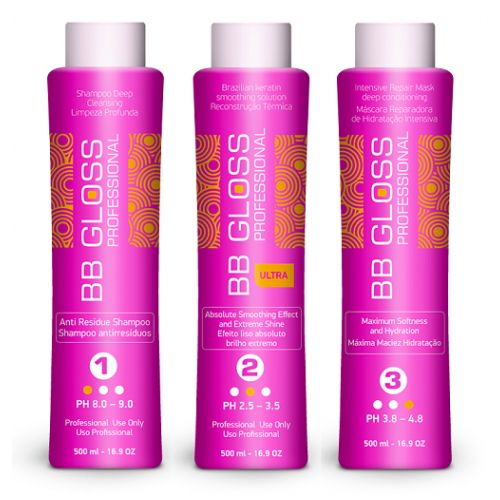 BB GLOSS, Кератин для волос комплект Ultra, 500/500/500 мл