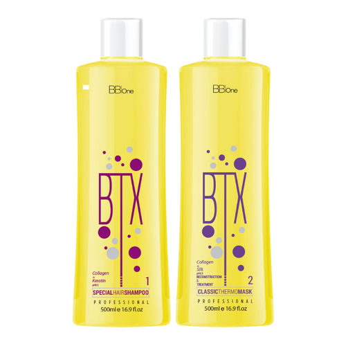 BB ONE, Набор ботокс для волос BTX Classic (шаг 1 + шаг 2), 2x500 мл