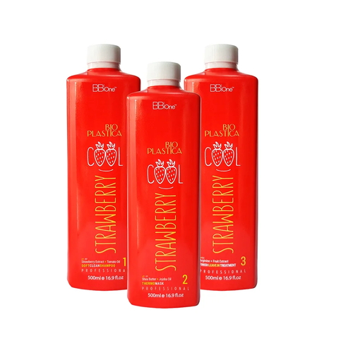 BB ONE, Набор для волос BioPlastiсa Cool Strawberry, 3x500 мл