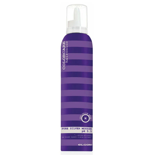ELGON, Мусс-кондиционер несмываемый для волос анти-жёлтый Silver Color Care, 200 мл