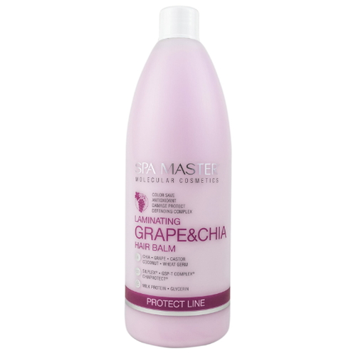 SPA MASTER, Ламинирующий бальзам для защиты волос с виноградом и чиа Protect Grape & Chia Line, 970 мл