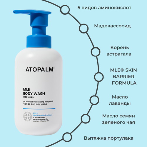 Atopalm Мягкий гель для душа с ламеллярной эмульсией MLE Body Wash 300 мл — изображение 2