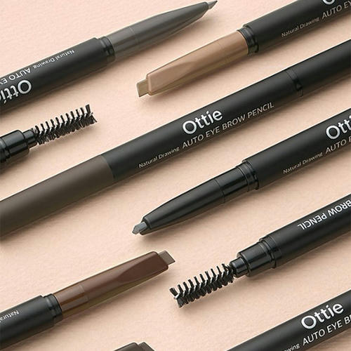 Ottie Карандаш для бровей, черный 01 Natural Drawing Auto Eye Brow Pencil 0,8гр — изображение 2