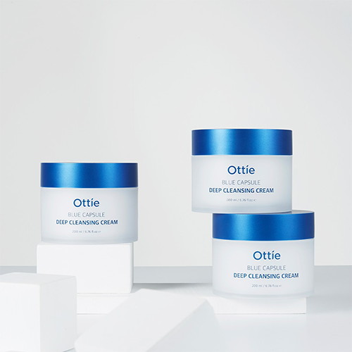 Ottie Очищающий крем с капсульными шариками Blue Capsule Deep Cleansing Cream 200 мл — изображение 3