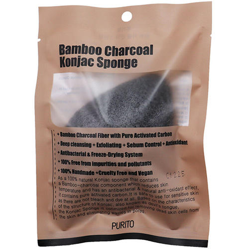 Purito Спонж-конняку с древесным углем Bamboo Charcoal Konjac Sponge 20гр