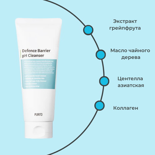 Purito Слабокислотный гель для деликатного очищения кожи Defence Barrier pH Cleanser 150мл — изображение 2