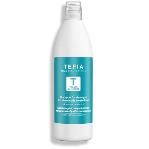 TEFIA, Шампунь для поврежденных и химически обработанных волос Treats By Nature, 1000 мл
