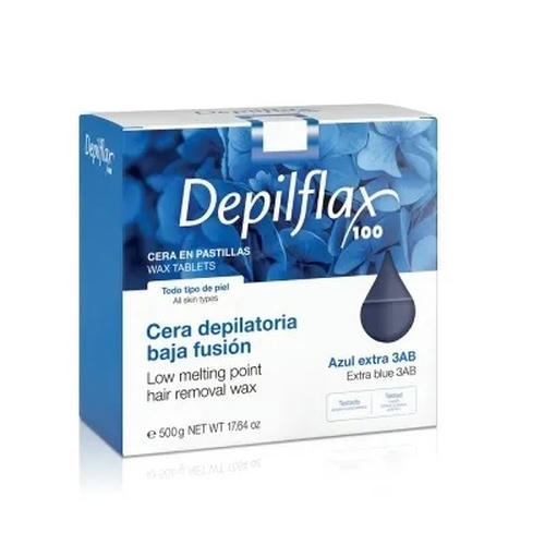 DEPILFLAX, Воск горячий в брикетах Азуленовый, 500 гр